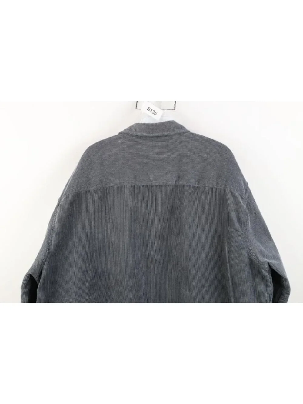 Vtg 90s Y2K Streetwear Mens 3XL Faded Corduroy Collared Button Shirt Steel Blue